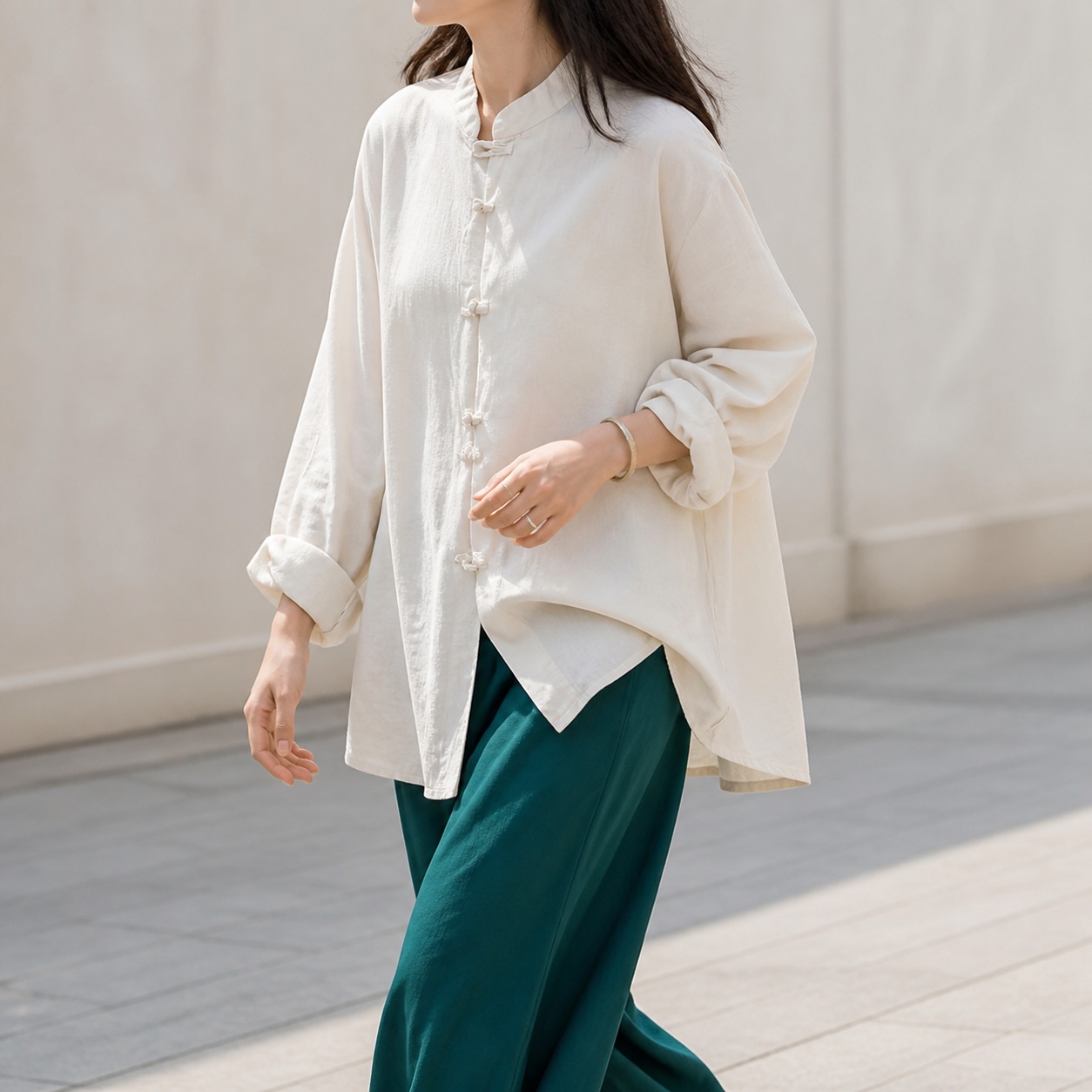 Loose Fit Long Sleeve Shirt wi - Shirts review and price