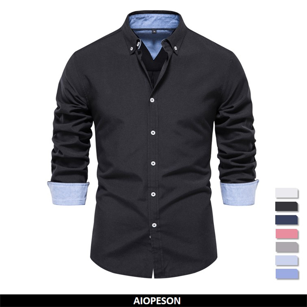 AIOPESON 2023 New Autumn Cotto - Oxford Cotton Casual Shirt Business review and price