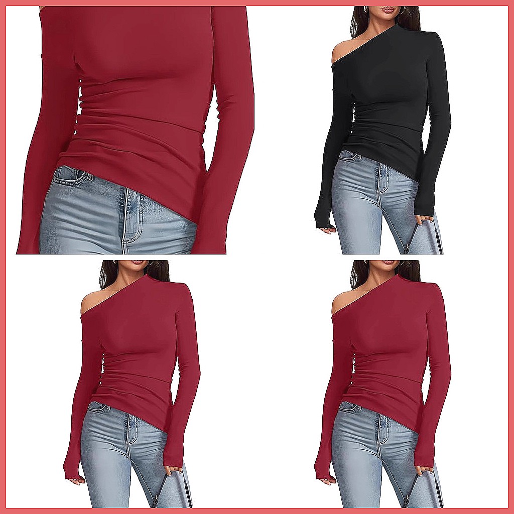 Off-Shoulder Long Sleeve T-Shi - T-Shirts review and price